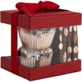 thumbnail image 5 of Clear Plastic Gift Boxes 12 Pack Maroon 4X4X4" Bakery Boxes With Base Lid & Ribbon, 5 of 6