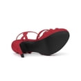 thumbnail image 5 of BLISSFUL STEP Women's Strappy Platform Slingback Stiletto Heels Sandals Red 6, 5 of 8