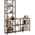 thumbnail image 6 of 59in 5 Tier L Shaped Ladder Bookshelf Corner Storage Shelves Industrial Bookcase with Metal Frame Particle Board for Living Room Bedroom Home Office Kitchen Plant Stand Display Rack Black, 6 of 7