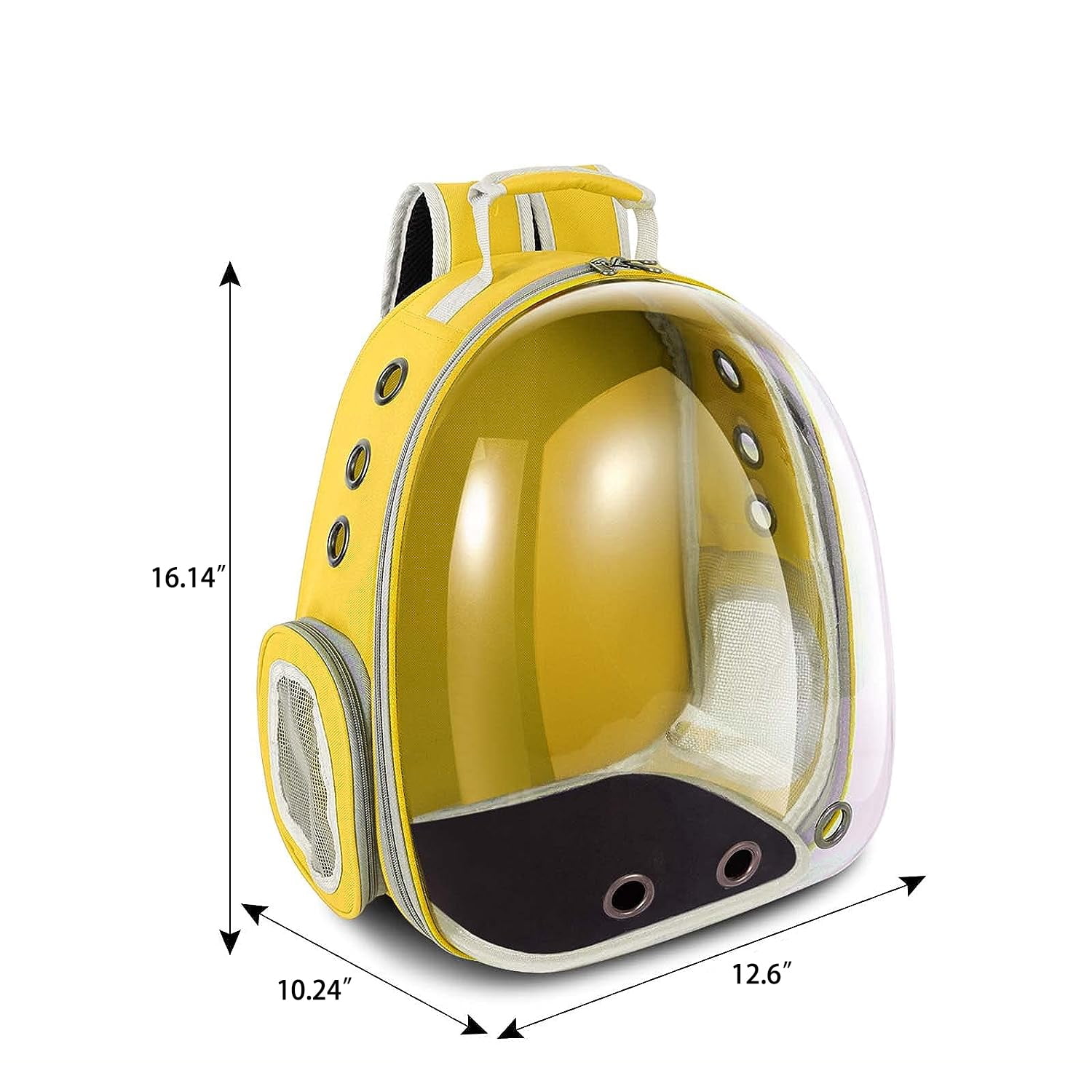 Pet Carrier, Cat/Dog Bubble Backpack, Pet Travel Bag, Small Space Pet Capsule Knapsack, Airline-Approved Ventilate Transparent Capsule Backpack for Hiking and Outdoor Use (Yellow)