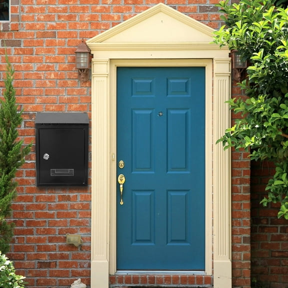 Kitandove Letter Box Black Metal 1Set 11.8x8.3x2.4in