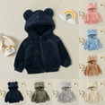 thumbnail image 5 of Generic 2024 New Children's Coat Work Toddler Kids Girls Boys Full Zip Up Hooded Jacket Bear Ear Long Sleeve Thick Outerwear Snowsuit Fashion Casual Breathable Clothing (9-12 Months,Blue), 5 of 5