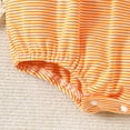 thumbnail image 4 of mgoYE Girl Clothes Halloween Baby Clothes Striped Smocked Romper Bubble Onesie Bodysuit Shirt Fall Outfit|Orange 0-3 Months, 4 of 9