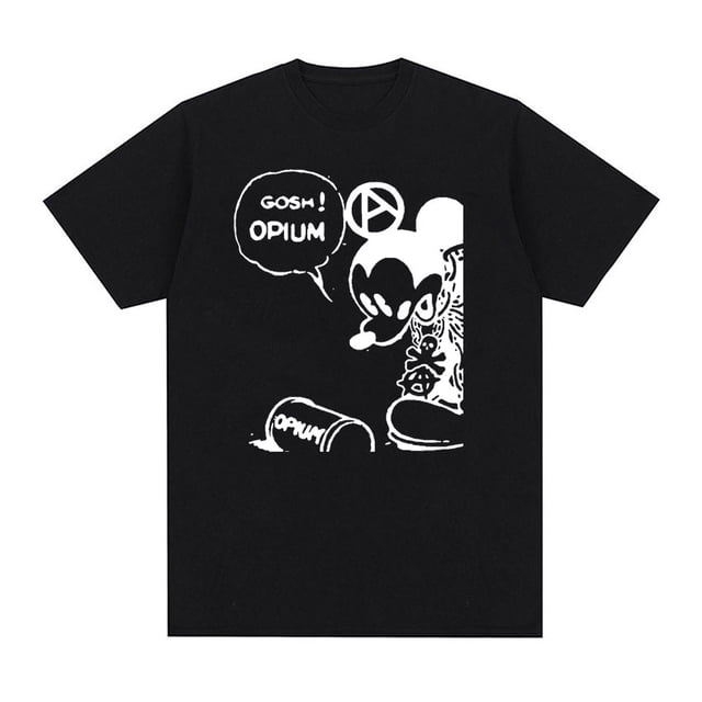 Camiseta de rapero Ken Carson Opium Merch Tour para hombre, Playboi Carti Ken Carson AGC Album, camiseta de gran tamaño de Hip Hop, ropa de calleT-S1702-Black