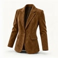 thumbnail image 6 of ClodeEU Women's Lapel Open Front Suede Blazer Jacket, Long Sleeve Casual Work Outerwear ,Women's S-XXL, 6 of 8