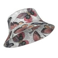 thumbnail image 2 of Easygdp Vintage Butterflies Double-Sided Reflective Fisherman Hat,Sun Visor,Casual Hat,Fluorescent Hat,Suitable For Outdoor And Night Walking,Unisex, 2 of 9