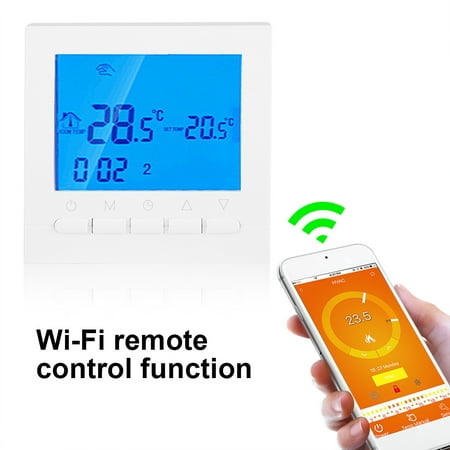 OTVIAP  WiFi Wireless Heating Thermostat，Digital LCD Screen App Control, LCD Screen Thermostat，Programmable (Best Wireless Thermostat Uk)