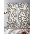 thumbnail image 4 of Sage Green Leaf Semi Sheer Curtains 108 Inch Length 2 Panels Set, Vintage Farmhouse Boho Pastoral Tribal Sheer Kitchen Curtain Privacy Voile Window Curtain for Living Room Bedroom Rod Pocket Drapes, 4 of 7