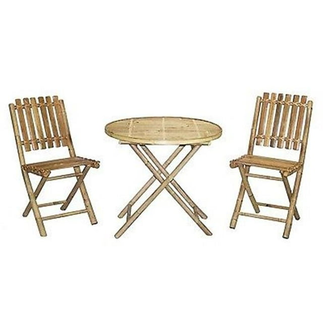 Bamboo54 BS1023 Chaise Sans Bras et Ensemble de Table Ronde