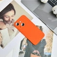 thumbnail image 6 of Silicone Case for IPhone 15 6.1 Inches, Fine Hole Scratch Proof, Shock Proof Fingerprint All-round Protection Mobile Phone Case(Orange), 6 of 11