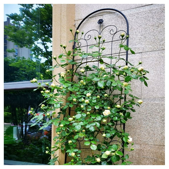 4 Pack Metal Garden Trellis for Climbing Plants Outdoor 86.7'' x 19.7'' Rustproof Plant Support Rose Trellis Netting Trellis Black
