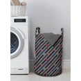 thumbnail image 3 of Geometric Laundry Bag, Diagonal Strips Lines and Rectangles Pastel Colored Labyrinth Theme Hipster Style, Basket with Handles Drawstring Closure for Laundromats, 13" x 19", Multicolor, by Ambesonne, 3 of 4