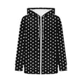 thumbnail image 7 of Trikvn Women's Polka Dot Zip Up Hoodies Long Sleeve Lightweight Sweatshirts Classic Printed Full Zip Jacket with Pockets and Drawstring Casual Outerwear for Fall Fashion, 7 of 7