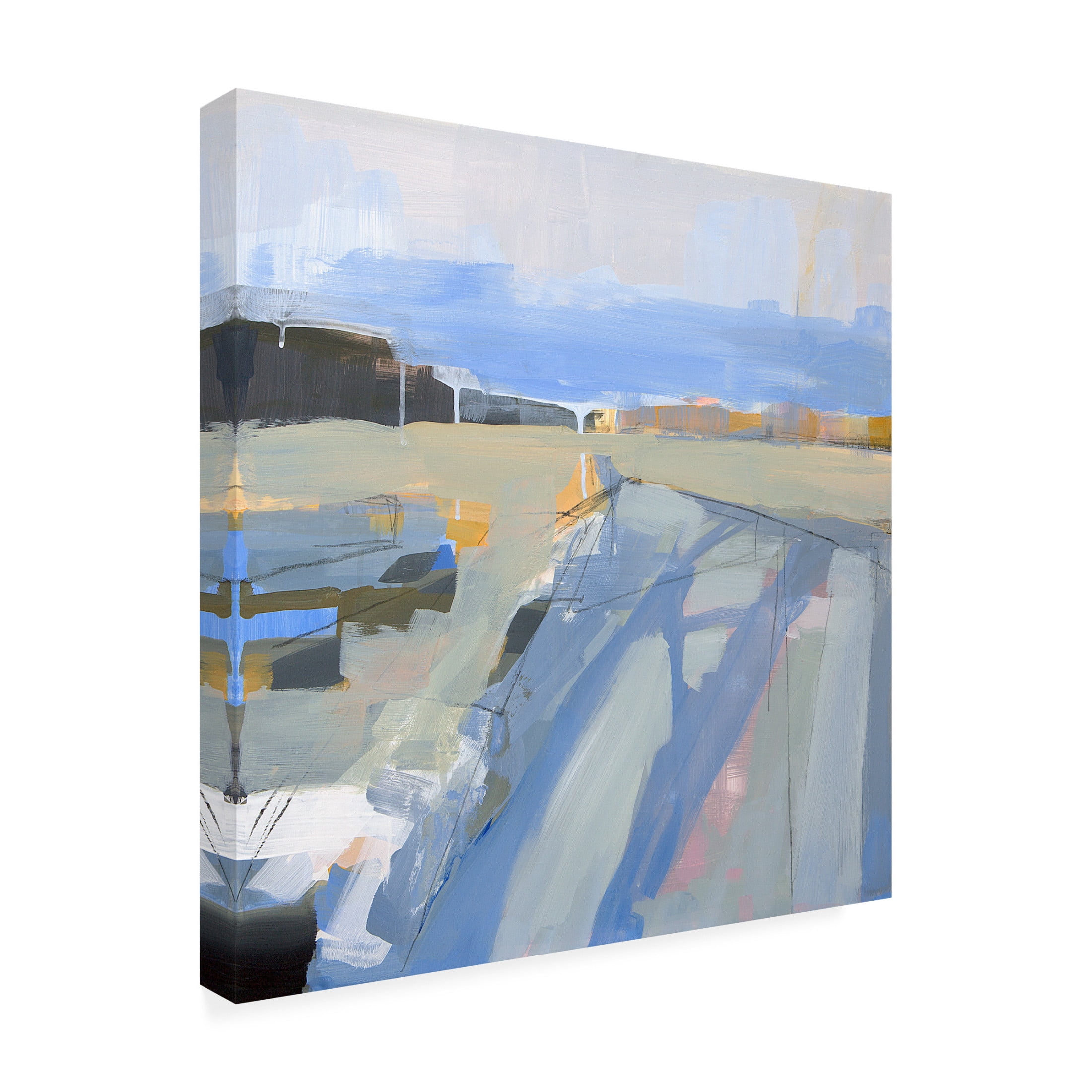 Canvas Wall Art - Kathleen Robbins 'Snow Melt Rowley Mass' Wall Art for Living Room, Bedroom, or Office Décor by Trademark Fine Art - 35 x 35 Inches