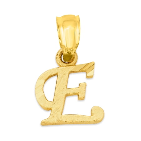 Golden Fire Solid 10k Gold Initial Pendant - Personalized Jewelry for Women