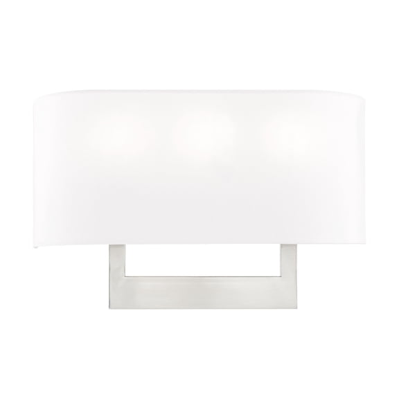 Livex Lighting 3-Light Contemporary Metal & Fabric Wall Sconce in Brushed Nickel