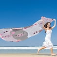 thumbnail image 5 of GZHJMY Women Girls Long Silk Scarf, Cute Cartoon Pig Summer Lightweight Shawl, Outdoor Floral Large Wrap 71X35 Inch, 5 of 5