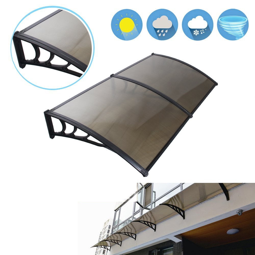 Two Boards F2C 1mx2m DIY Outdoor Polycarbonate Front Door Window Awning Patio Glassy Cover Canopy 