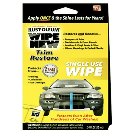 Wipe New Trim Restorer Wipe-On Cloth Applicator, 0.34 fl. oz.