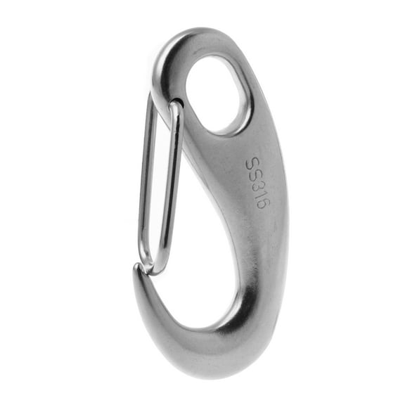 Boat Marine Stainless Steel Egg Shape Spring Snap Hook Clip Quick Link Carabiner