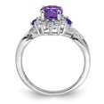 thumbnail image 2 of Primal Silver Sterling Silver Rhodium Diamond and Amethyst Ring, 2 of 5