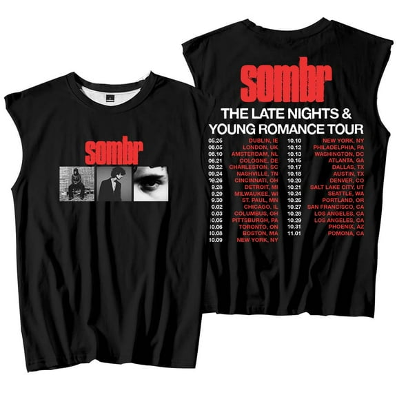 Sombr The Late Nights & Young Romance Tour Tank Tops Sleeveless T-Shirt port Vest Women Men Outdoor Sportwear
