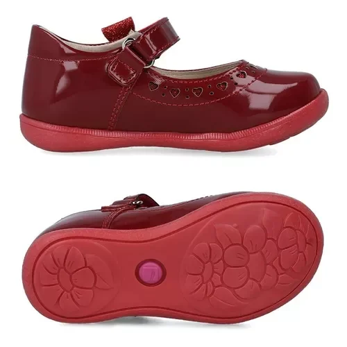 Calzado Infantil Zapatos De Charol Rojo NiÃ±a Flats Coqueta
