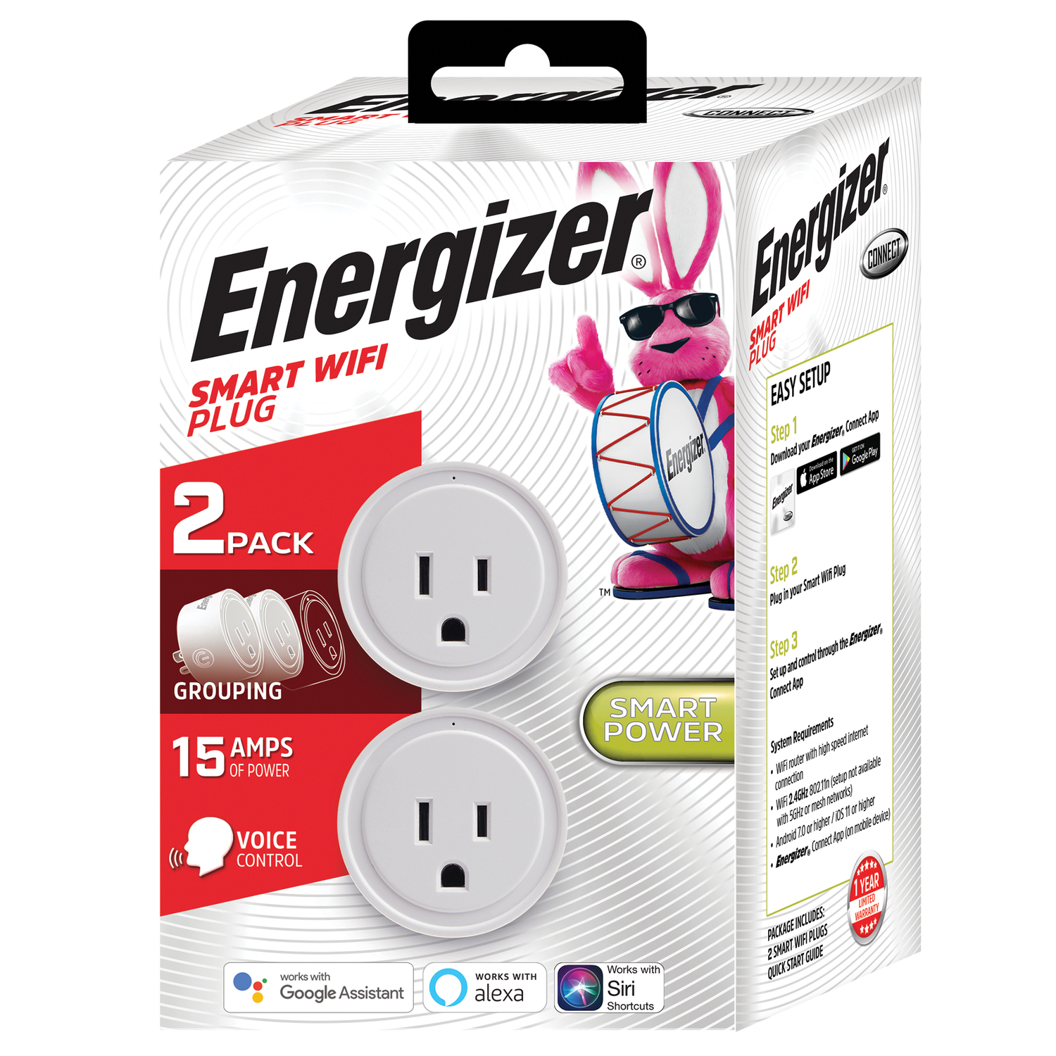 Energizer Connect Smart WiFi Plugs 15-Amp 2-Pack White photo 5