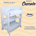 thumbnail image 2 of Bañera Para Bebé Organizador Y Cambiador Cascate Ibaby Gris Gris Cascate azul, 2 of 9