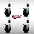 thumbnail image 2 of 5 Inch SS Soft Rubber Swivel 1-1/2 Inch Expanding Stem Caster Set Brake, 2 of 2