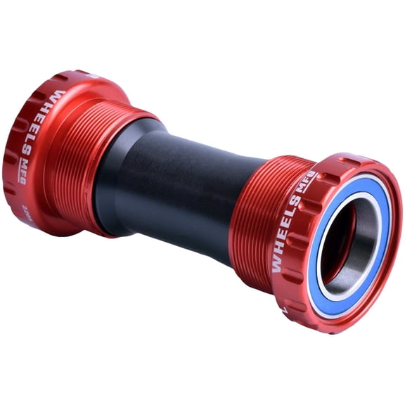 Wheels Manufacturing BSA Bottom Bracket - Shimano Hollowtech II Spindle, ABEC 3, Red