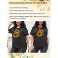 thumbnail image 6 of Anbech Sunflower Plus Size T-Shirts for Women Graphic Sunflower Print Oversize Short Sleeves T-Shirt with Round Neck, 6 of 9