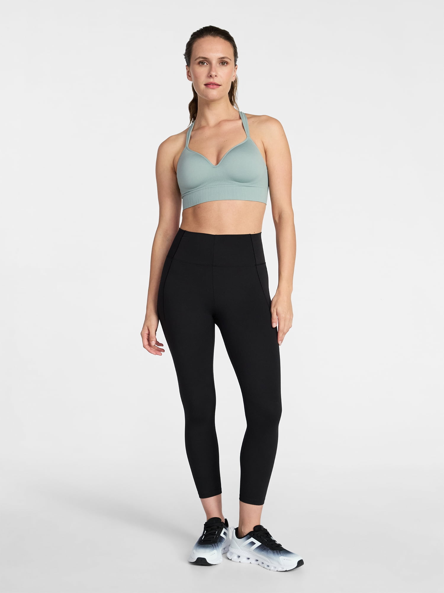 Avia Women's Medium Support Molded Plunge Sports Bra, Sizes S-XXXL