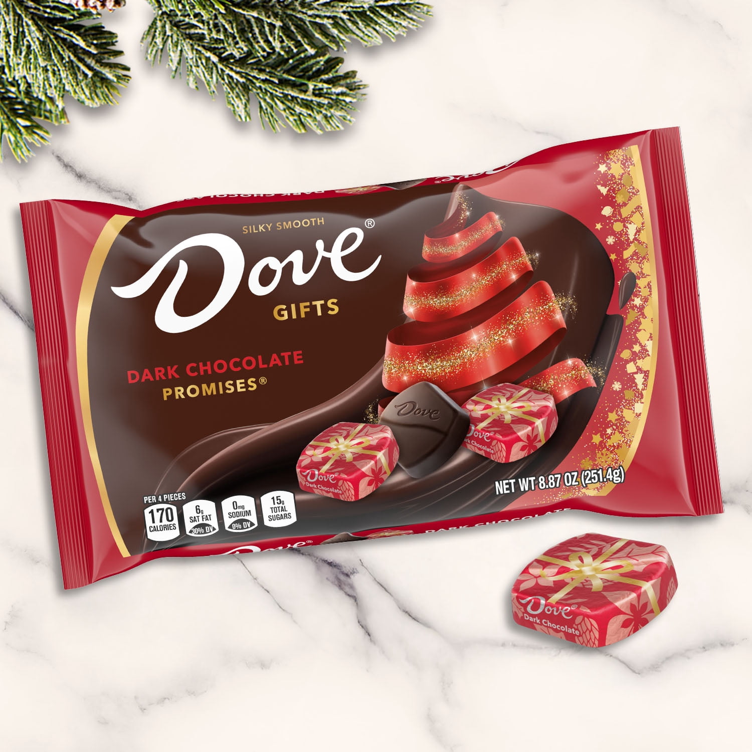 (2 pack) Dove Promises Dark Chocolate Christmas Candy Gifts - 8.87 oz Bag