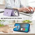 thumbnail image 3 of Detachable Magnetic Phone Cases Compatible with iPhone 17 Pro Max, Case with Card Holder, Compatible with Magsafe, Classic PU Leather Kickstand Wallet Phone Cover for iPhone 17 Pro Max, Purple, 3 of 8