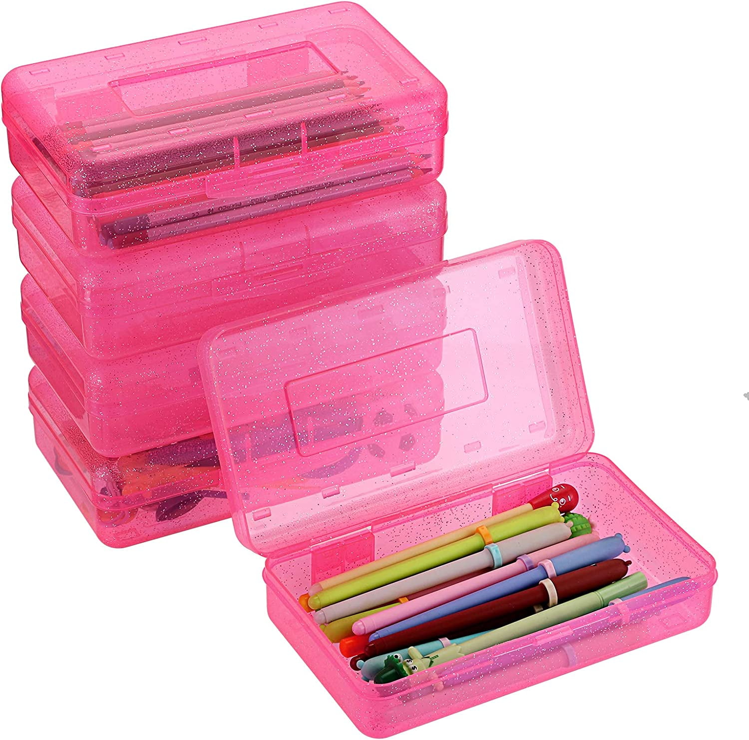 Stylish Multipurpose Utility Box Large Capacity Pencil Box with Snap Lid Closure Pencil Holder