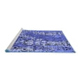 thumbnail image 2 of Ahgly Company Machine Washable Indoor Square Oriental Blue Industrial Area Rugs, 6' Square, 2 of 4