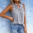 thumbnail image 6 of Lace Camisoles for Women Petite,Junior Plus Size Chiffon Cami with Drawstring,Sleeveless Floral Ruched Elastic Hem Tunic Tank Top, 6 of 6