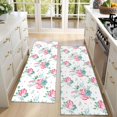thumbnail image 4 of Kitchen Rugs Sets Of 2,Pioneer Flower Floral Print Pattern Anti Fatigue Kitchen Mat Rugs Non Slip Washable,Decorative Kitchen Floor Mats for Kitchen,Sink,Laundry,17"X47", 4 of 5