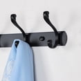 thumbnail image 4 of Uxcell 13.8" Dual 4 Hooks Wall Hooks Coat Rack Coat Hooks Zinc Alloy Black-A 1pcs, 4 of 7
