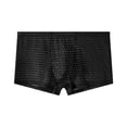 thumbnail image 2 of WIZUTIZ Mens Sexy Underwear Breathable Mesh Boxer Briefs See Through Hollow Lingerie Casual Solid Breathable Waist Underwear Panties, 2 of 3