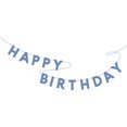 thumbnail image 1 of Banner de papel Bonjour Fête, azul, feliz cumpleaños, 3 m de largo, 1 of 4