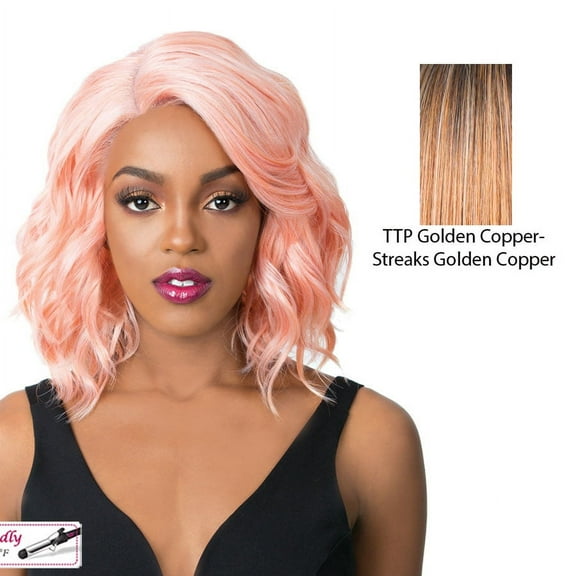 Synthetic Swiss Lace Front Wig - Swiss Lace Glanage,Ttp Golden Copper