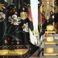 thumbnail image 6 of Boho Floral Blackout Curtains for Bedroom Windows, Plant Leaves Print Curtains for Living Room, Black Bohemian Dining Room Curtain Draperies 2 Panel Sets, 52" X 84", 6 of 6