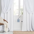 thumbnail image 6 of NICETOWN Ruffle Double Layer Blackout Curtain for Living Room, Solid Grommet Soundproof Thermal Insulation Drapes with Sheer, W52 x L95, Set of 2, Pure White, 6 of 8