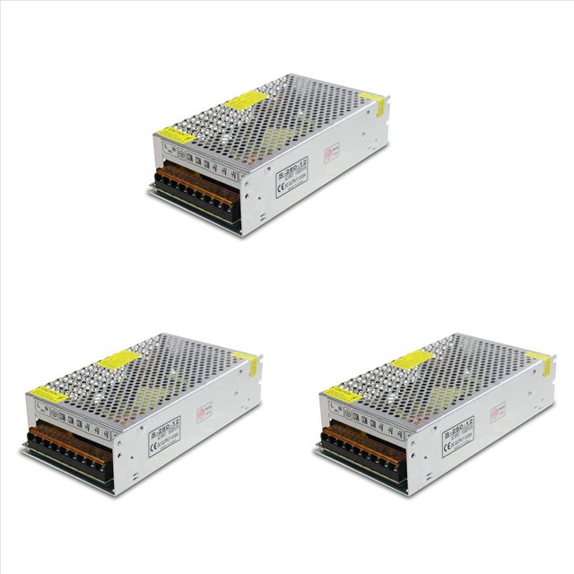 3X CC 12V 20A 240W Fuente de Alimentación Transformador Interruptor CA 110V / 220V una CC 12V 20Amp Adaptador de Conmutación Convertidor LED (20A)