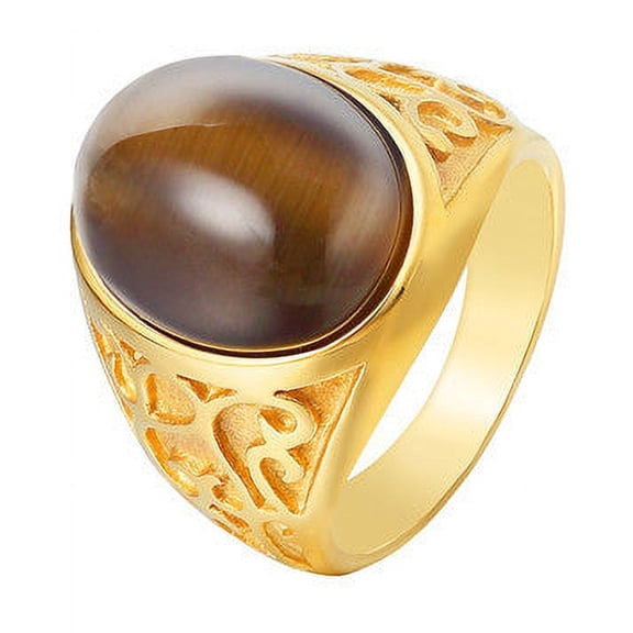 Women's Statement Vintage Cat's Eye Gemstone Titanium Steel Ring