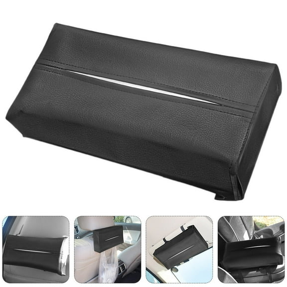 Worgeous 1pc Paper Towel Box Leather Paper Towel Holder Car Headrest Napkin Holder