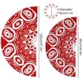 thumbnail image 3 of FMSHPON Red Hand Drawing Mandala Xmas Christmas Tree Skirt Stand Mat for Holiday Party Decoration Indoor Outdoor 36 inches, 3 of 6