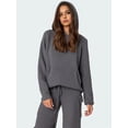 thumbnail image 4 of Women'S Plush Long-Sleeved Trousers Two-Piece Home Wear Casual Suit, Sweater, Pants, Pajamas Set Grey M, 4 of 9